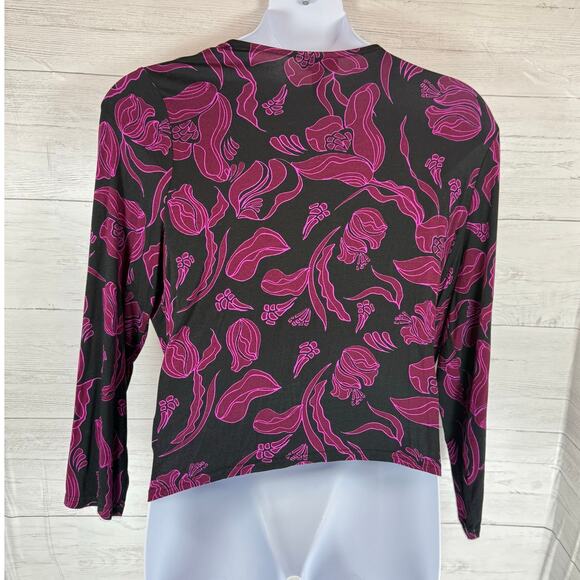 ModCloth women Plus 2x maroon black floral knit stretch whimsygoth career fall - Picture 2 of 6